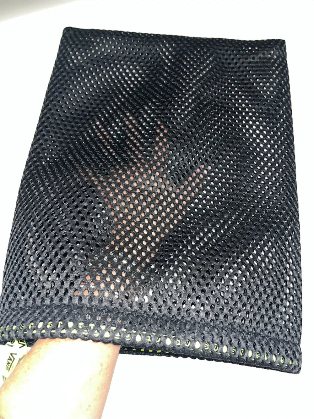 Vans Black Mesh Pouch with Neon Yellow Drawstring